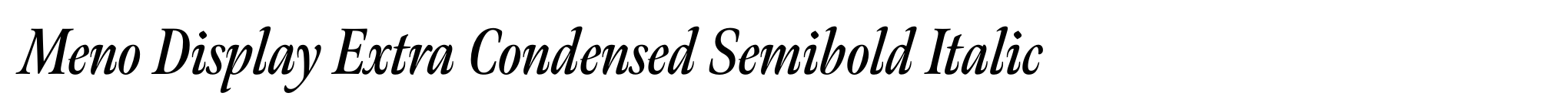 Meno Display Extra Condensed Semibold Italic image